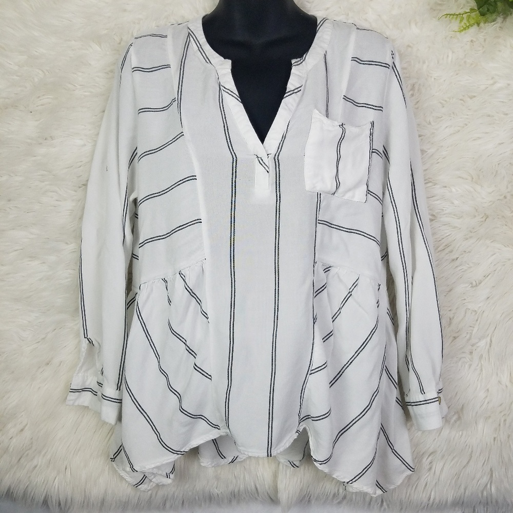Ethereal Striped Tunic Blouse